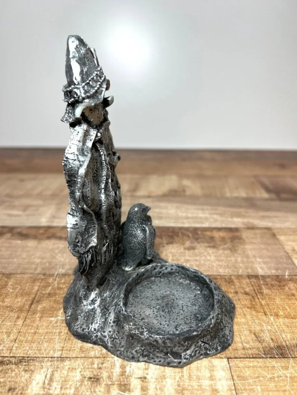 Carson Pewter Snowman Tealight Candle Holder With Birdhouse & Penguins Winter De
